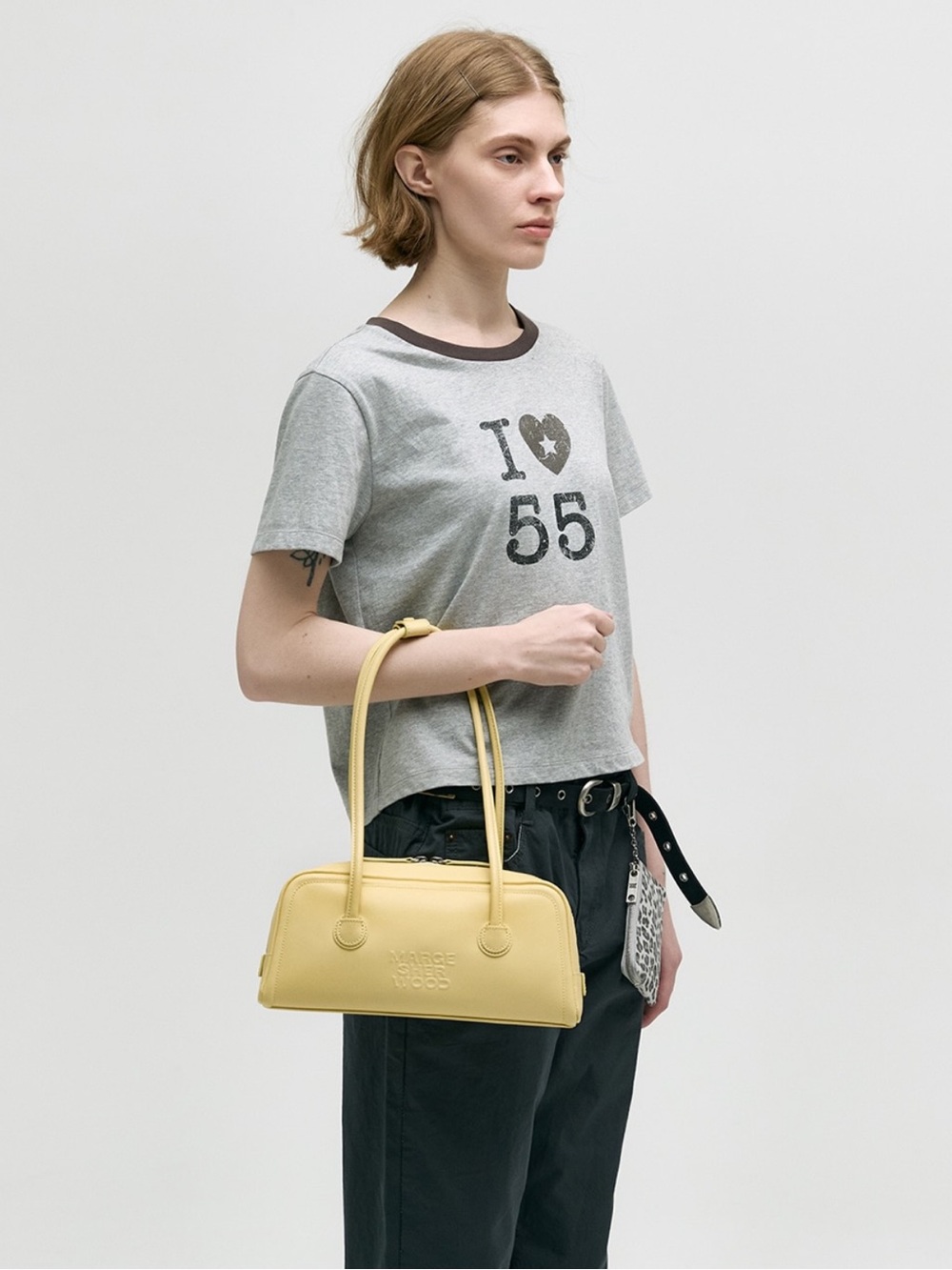 Viral South Korea Marge Sherwood Butter Yellow Baguette Shoulder Bag
